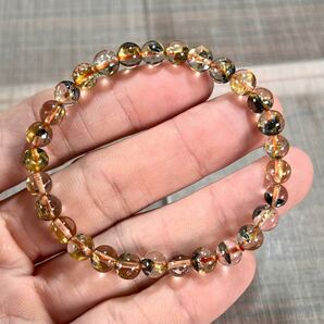 金運強 太陽放射ルチルブレスレット ヘマタイト ルチルクォーツ 43