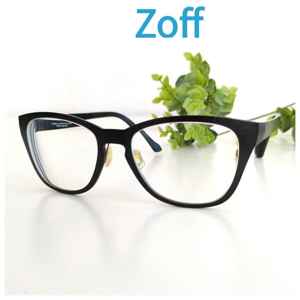 ZoffSmart ゾフスマート メガネ 眼鏡 アイウェア ブラック ウェリントン ボストン マット 艶消し 黒縁 軽量 人気 ビジネス