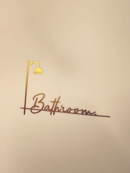 316. 【送料無料】Bathroom カッティングステッカー バスルーム【新品】