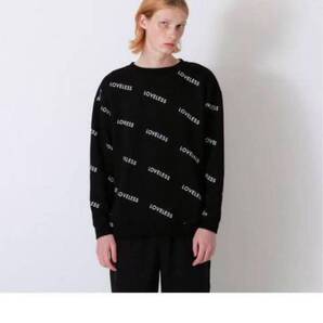 美品 LOVELESS ロゴ総柄スウェット LOGO PRINT SWEAT 2サイズ LOVELESS All-Over Logo Print Sweatshirt Size 2 Excellent