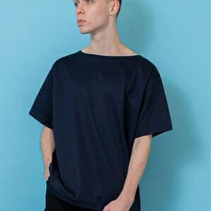 FACTOTUM C/F Panel Boat-T Tシャツ 44 ネイビー 日本製 吸水速乾 T-Shirt 44 Navy Made in Japan Moisture 半袖Wicking
