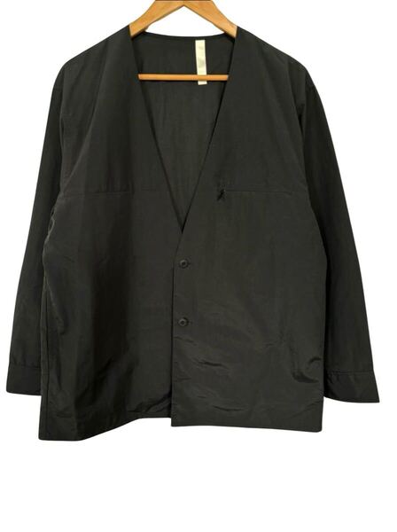 美品 HARE ナイロンカーディガンジャケット 黒 M 軽量 VネックExcellent HARE Nylon Cardigan Jacket Black M Lightweight V-neck