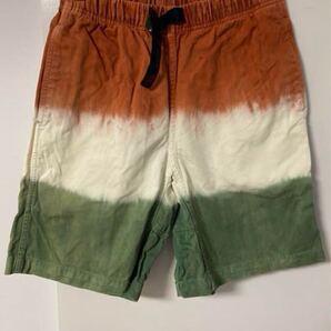 レアカラー GRAMICCI タイダイボーダー ハーフパンツ Sサイズ コットン100% グリーン×オレンジ系 Tie-dye Border Shorts S ショーツ