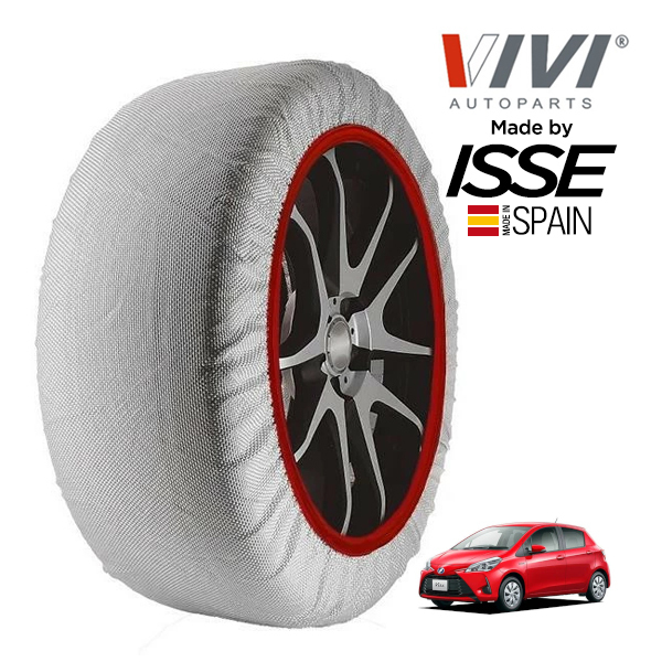 VIVI正規品 ISSE製造 トヨタ ヴィッツ KSP130 165/70R14 14インチ フロント スノーソックス 布製 タイヤ チェーン 非金属 スペイン製
