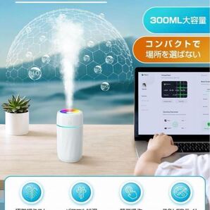 加湿器 卓上 小型 【2023革新節電モデル】 300ml 静音 卓上加湿器