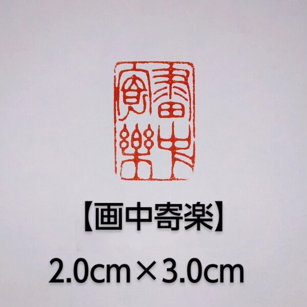 篆刻 遊印 引首印 落款印 関防印 書道 印章 刻印 彫印 雅印 遼寧凍石2.0cm×3.0cm 「画中寄楽」