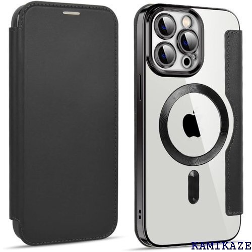 IFAS iPhone 15 ケース 手帳型 mags 撃 全面保護 スマホカバー iPhone 15 ブラック 1657