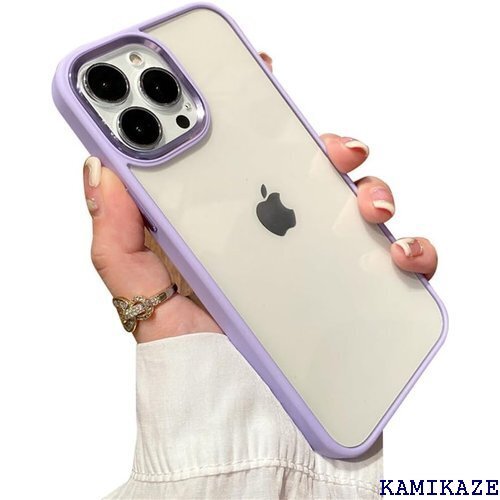 iPhone 15 Pro ケース ストラップホール付 プロ カバー 背面ケース ハードケース 15Pro 薄紫 1661