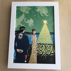 kj ★額装品★ わたせせいぞう クリスマス ツリー 貴重イラスト A5サイズ額入り ポスター風デザイン サンタクロース 星座 ティファニー