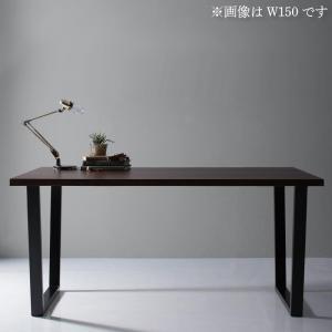 天然木天板 スチール脚 モダンデザインテーブル ブラウン V字脚
