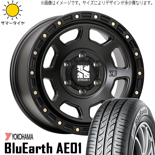 ムーブ エブリイワゴン 155/55R14 ホイールセット | ヨコハマ ブルーアース AE01 & エクストリームJ XJ07 14インチ 4穴100