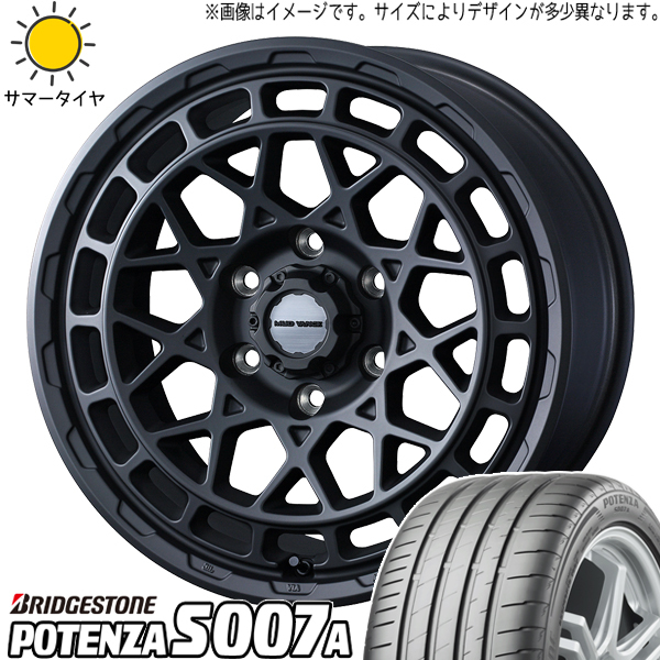 ヴォクシー 205/55R17 ホイールセット | ブリヂストン ポテンザ S007A & マッドヴァンスX タイプM 17インチ 5穴114.3