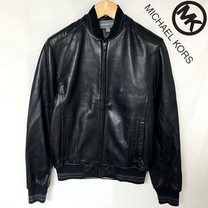 MICHAEL KORS マイケル コース レザー ジャケット ブルゾン 2022年モデル メンズ 本革 XS 大きい作り ブラック 黒
