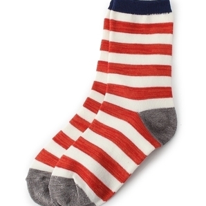 新品 HusHusH スター×ボーダーソックス レッド 19-21cm 定価421円 1足