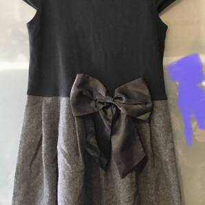 中古 NEXT ブラック リボン レース ドレス 130㎝ クリーニング済