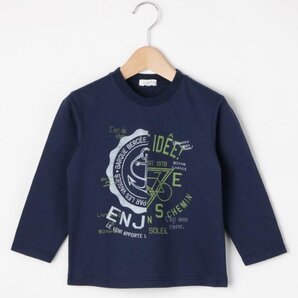 新品 3can4on(Kids) アメカジテイストプリントプルオーバー ネイビー 12(120cm) 定価1098円
