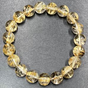 ルチル クオーツ ブレスレット 約11.7mm-11.9mm 腕周り約18.5cm 1115