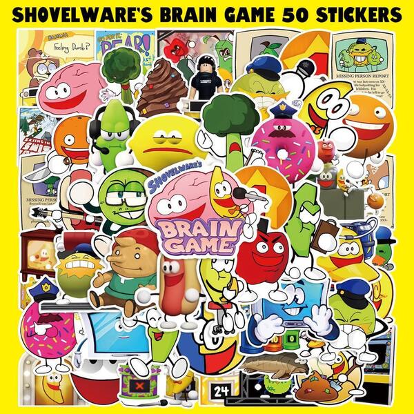 ショベルウェアのブレインゲーム 50枚セット PVC 防水 シール Shovelwares Brain Game ゲーム Roblox ロブロックス