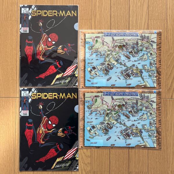 新品 クリアファイル スパイダーマン ポートオブヨコハマイラストマップ 横浜 お土産 4枚