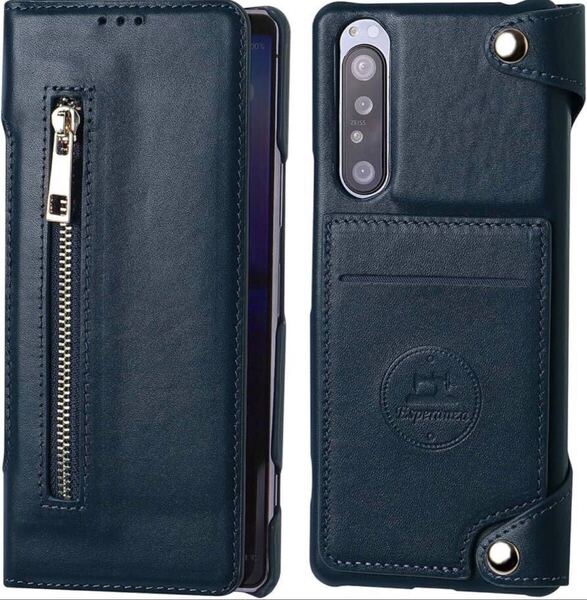 Esperanza Xperia10Ⅲ 5G 手帳型スマホケース BB1466 メンズ 最高級本革取り外し可能 セパレートタイプ 財布