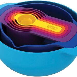 Joseph Joseph (ジョセフ ジョセフ) BB1561 食洗器対応 重ねて収納「計量カップ」「ボウル」他7点セット (ネストプラス) オーロラ