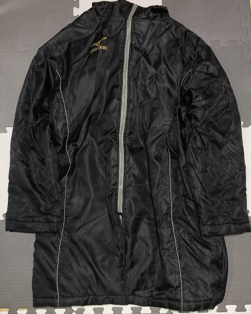 美品 MIZUNO ミズノ ベンチコート 黒 ブラック ゴールド M 箱根 レア