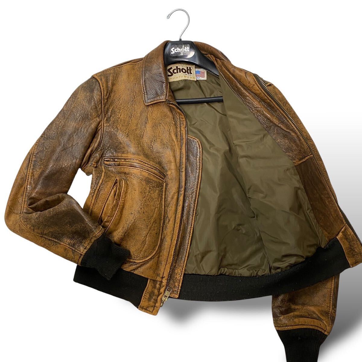 Yahoo!オークション -「schott ma-1 レザー」(ライダース Yahoo!オークション -「schott ma-1 レザー」(ライダース
