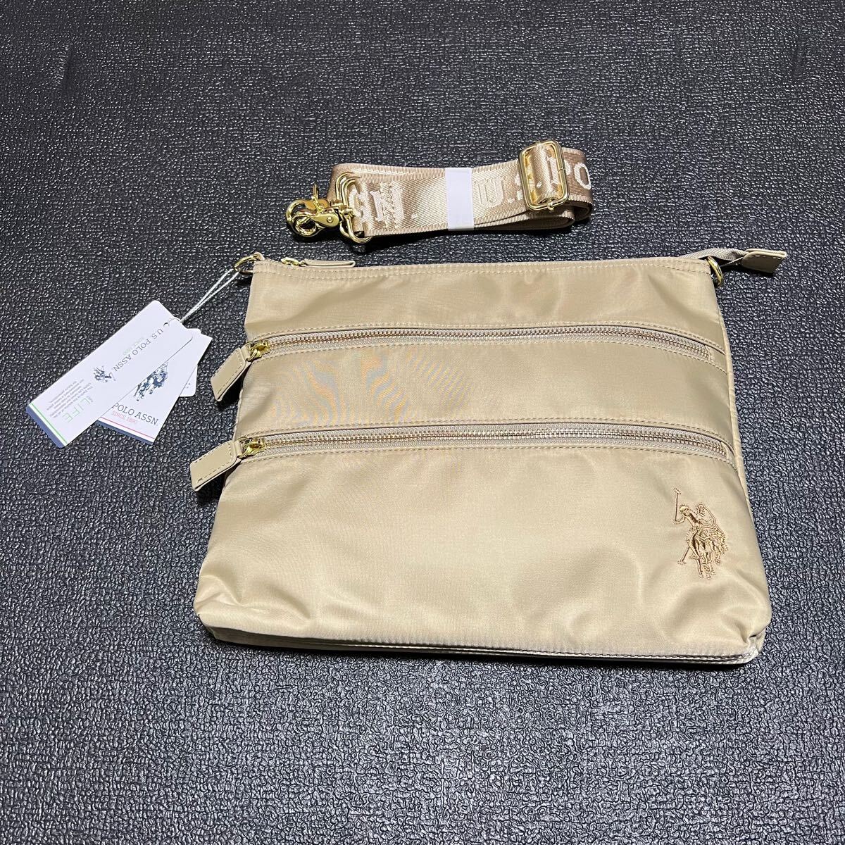 US POLO ユーエスポロ USPA-2668 ショルダーバッグ USPA2668 ベージュ ゴールド