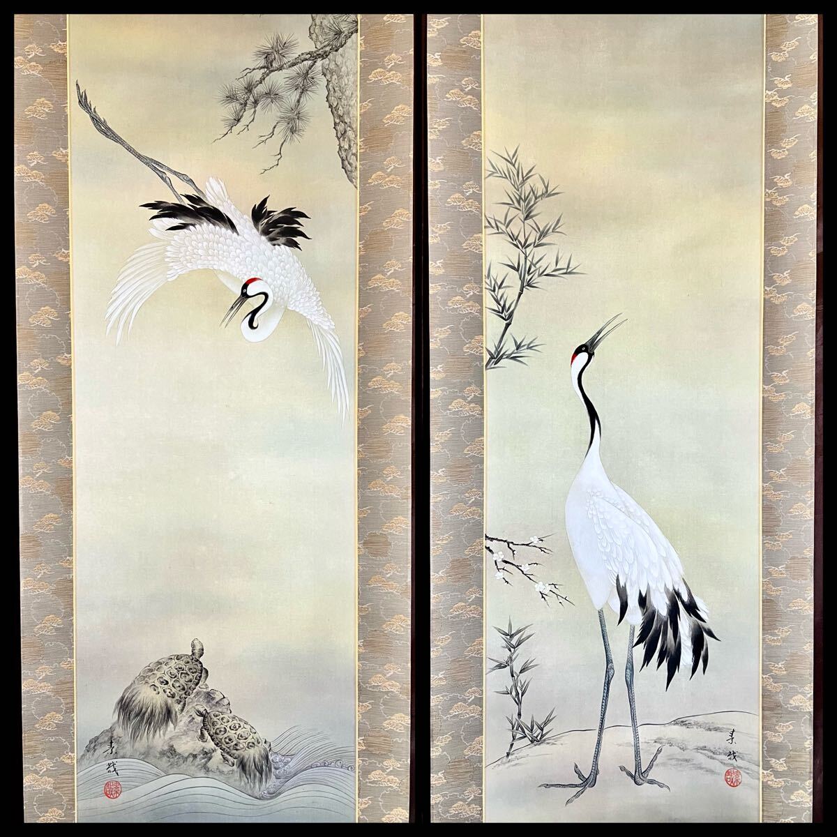 Yahoo!オークション -「鶴亀 掛け軸」(日本画) (絵画)の落札相場 Yahoo!オークション -「鶴亀 掛け軸」(日本画) (絵画)の落札相場