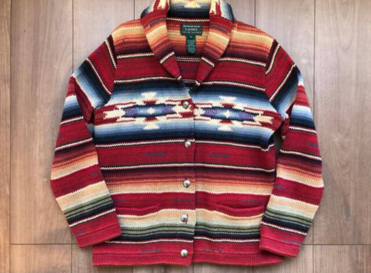 大型配送 TAKAHIRO着 ラルフローレン ネイティブ カーディガン S