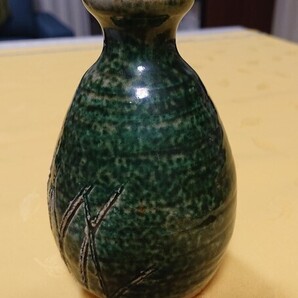 本物保証 北大路魯山人 青織部 櫛目文徳利 本物返品OK 241114−1