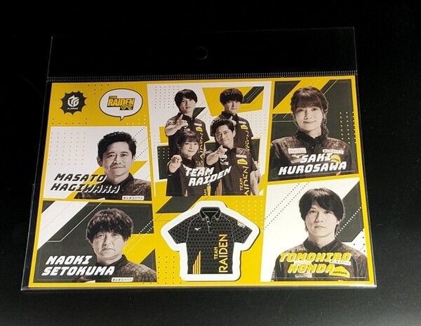 Mリーグ23-24 TEAM雷電プレイヤーズシール 萩原聖人瀬戸熊直樹黒沢咲本田朋広 麻雀 ステッカー
