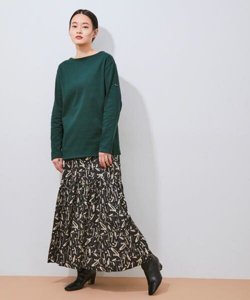 SAINT JAMES セントジェームス ladies レディース トップス 長袖 ボーダー ロング tシャツ フランス マリン size:36(S)