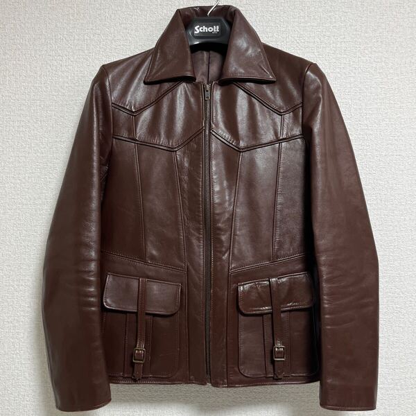 WACKO MARIAメンズM ワコマリア レザージャケット ライダースジャケット ステアハイド SMOKE 本革 カーコート