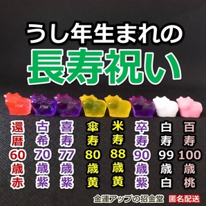 長寿祝い干支置物うし(還暦・古希・喜寿・傘寿・米寿・卒寿・白寿・百寿)【金運アップの招金堂】還暦祝い 赤いちゃんちゃんこ/紫/102