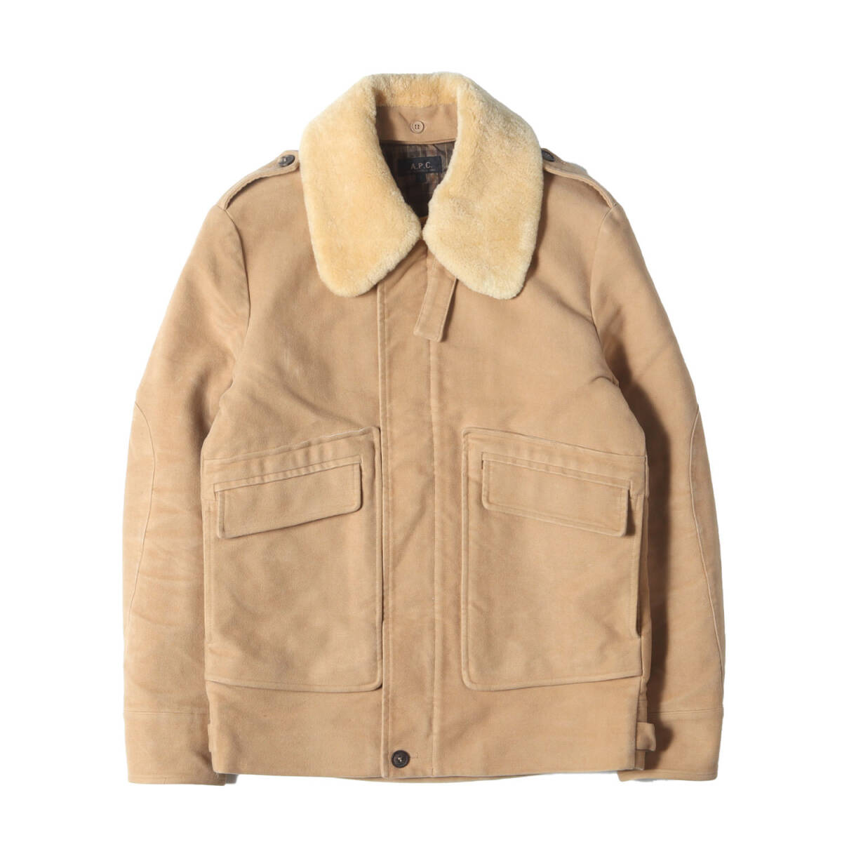 A.P.C. アーペーセー ジップアップムートンジャケット 冬 B9331 A.P.C. ムートンスタイル ボンバージャケット | ブラック