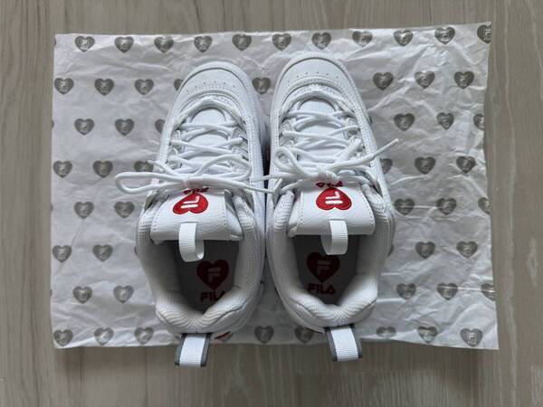 フィラ FILA Disruptor2 Wedge Heart ディスラプター2 ウェッジ ハート レディース スニーカー WFW23042 (ホワイト×ピンク) 22.5㎝