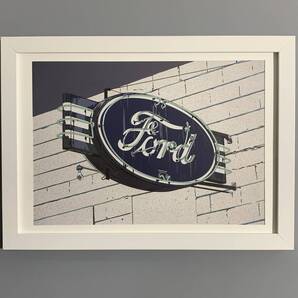 ■鈴木英人■「FORD 1985」/B5額装品/貴重イラスト/印刷物/インテリア G1378a