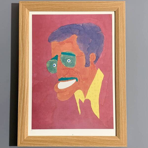 ■和田誠■「サミィ・デイヴィス・ジュニア 1975」/B5額装品/歌手/タレント/似顔絵/貴重イラスト/印刷物/インテリア G1331b