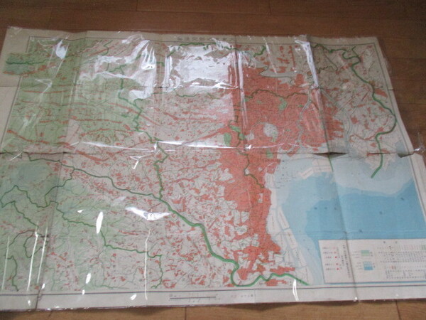 地図資料 「大東京地勢交通図 更新東京市全図」 昭和初期 サイズ 縦54X横80cm