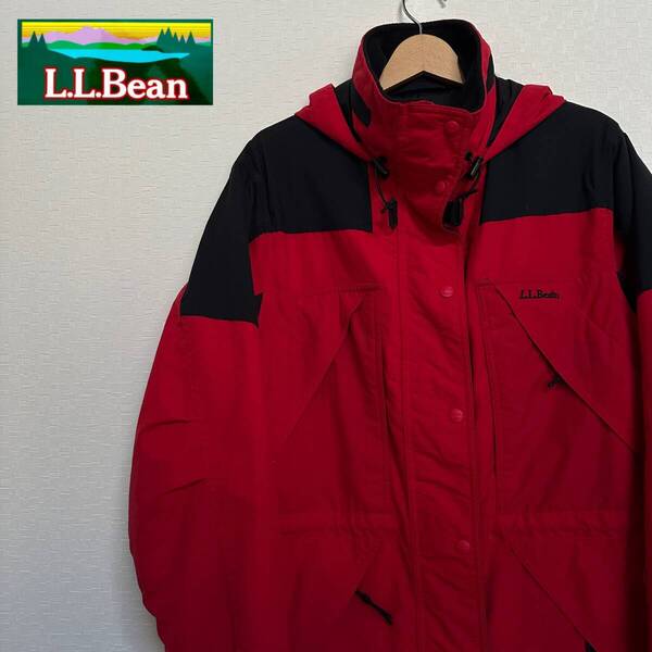 90‘s L.L.Bean マウンテンジャケット レディース S ビックサイズ レッド&ブラック