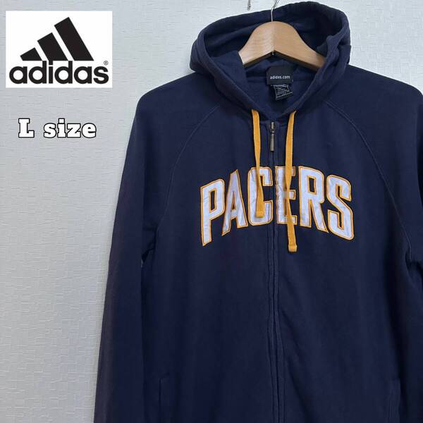 adidas NBA PACERS ペイサーズ フルジップパーカー L バスケットボール
