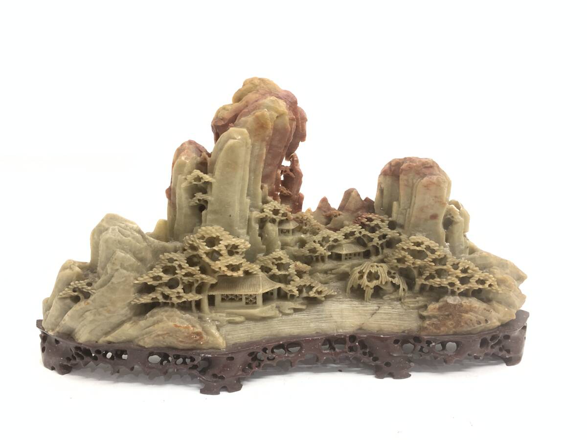 【受注生産品】 Yahoo!オークション -「楼閣山水」(彫刻、オブジェ) (美術品)の 彫刻・オブジェ