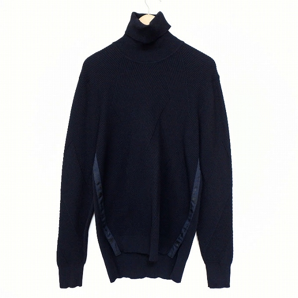 【新品未使用】 EMPORIO ARMANI ネイビー 薄手 ニット 春 XL 7万新品◇L◇EMPORIO ARMANI アルマーニ◇ヴァージンウール100