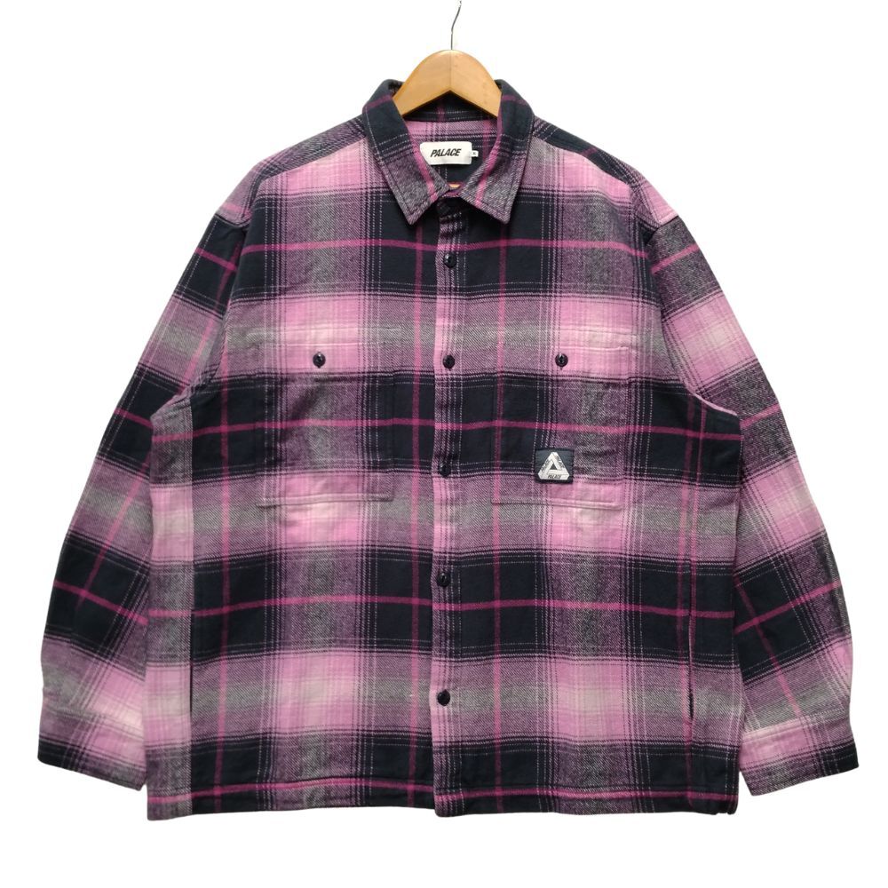 安い購入 Palace 美品チェック柄フランネルシャツ ピンクM - ネルシャツ トップス