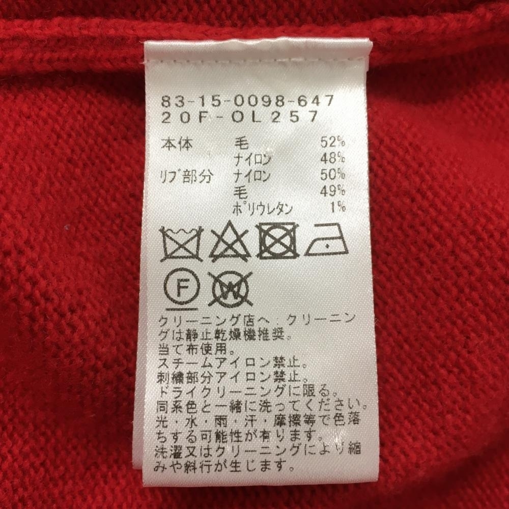 【超美品】ビームスゴルフ フード付セーター レッド×白 ニットパーカー ウール混 ポケット付 レディース M ゴルフウェア BEAMS GOLF 【超美品】ビームスゴルフ フード付セーター レッド×白 ニットパーカー ウール混 ポケット付 レディース M ゴルフウェア BEAMS GOLF