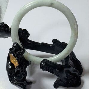 R1-032-2天然本翡翠《本物保証》 ヒスイ Aジェダイト バングル 円形58.4mm 一点物 希少 縁起物 お守り パワーストーン 宝石 一点物