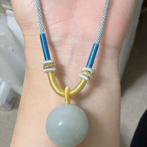 R2-0230 天然本翡翠《本物保証》 珠径18mm 白黒翡翠 高品質 一点物 魔除け 昇進 成功 風水 金運 財運 幸運 幸福 縁起