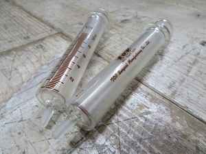 【USED/クリーニング済】TOP社 10ml用 ガラス 注射器/シリンジ 2本set 検索用⇒ 日本製/子猫/給餌/空気抜き/液体の移し替え/E1117 #2