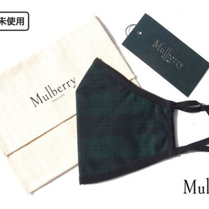 送料無料★新品|未使用|マルベリー|MULBERRY|タータンチェック柄マスク|Mulberry Tartan Face Cover Green